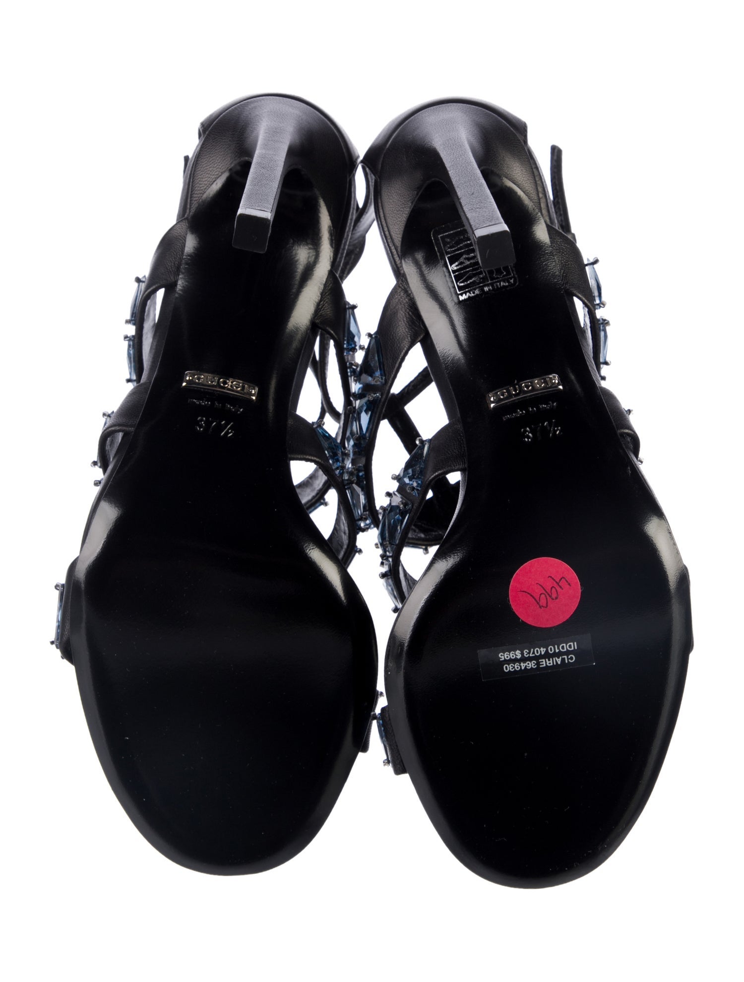 Gucci Leather Crystal Embellishments